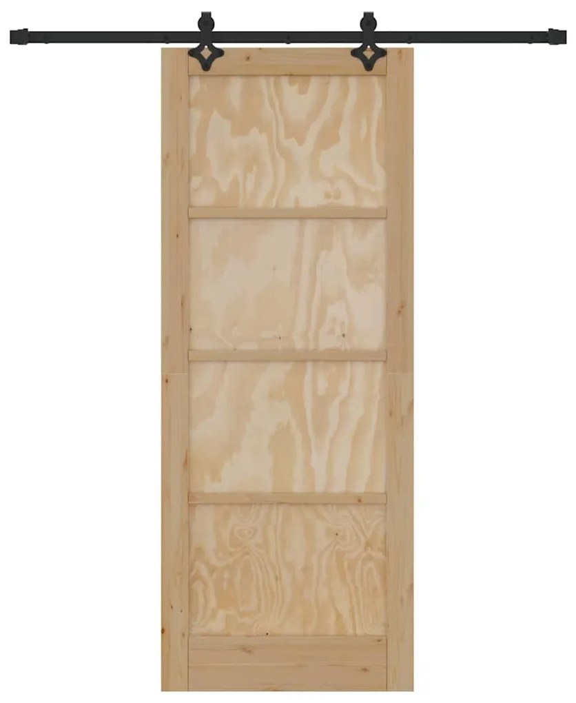 Porta Deslizante vidaXL com Conjunto de Ferragens 83x211 cm Madeira de