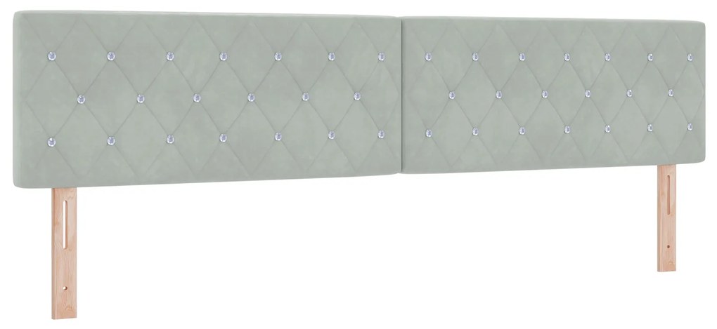 Cama Box Spring vidaXL com Colchão Cinza Claro 200x200 cm Veludo