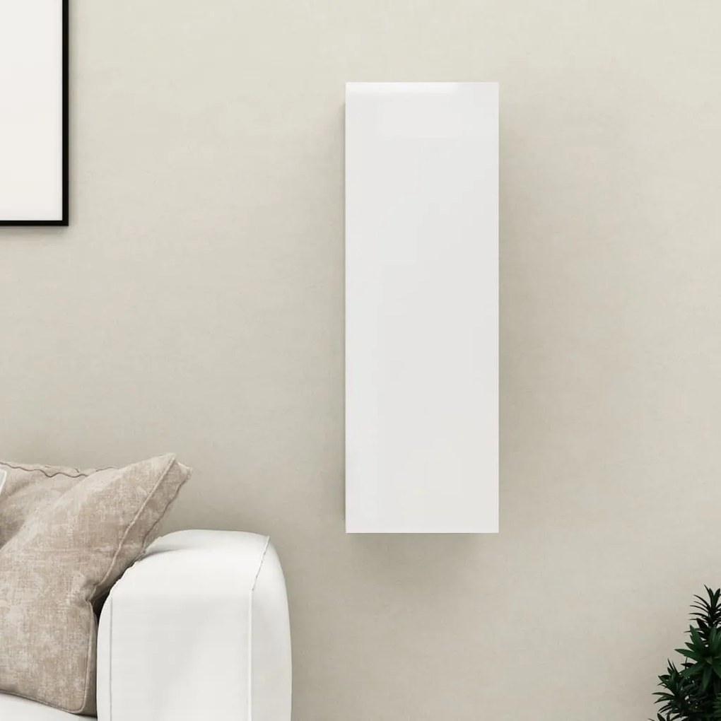 vidaXL Móvel de TV 30,5x30x90 cm derivados de madeira branco brilhante