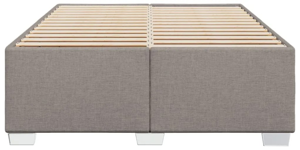 Cama sem colchão 160x200 cm tecido castanho-acinzentado