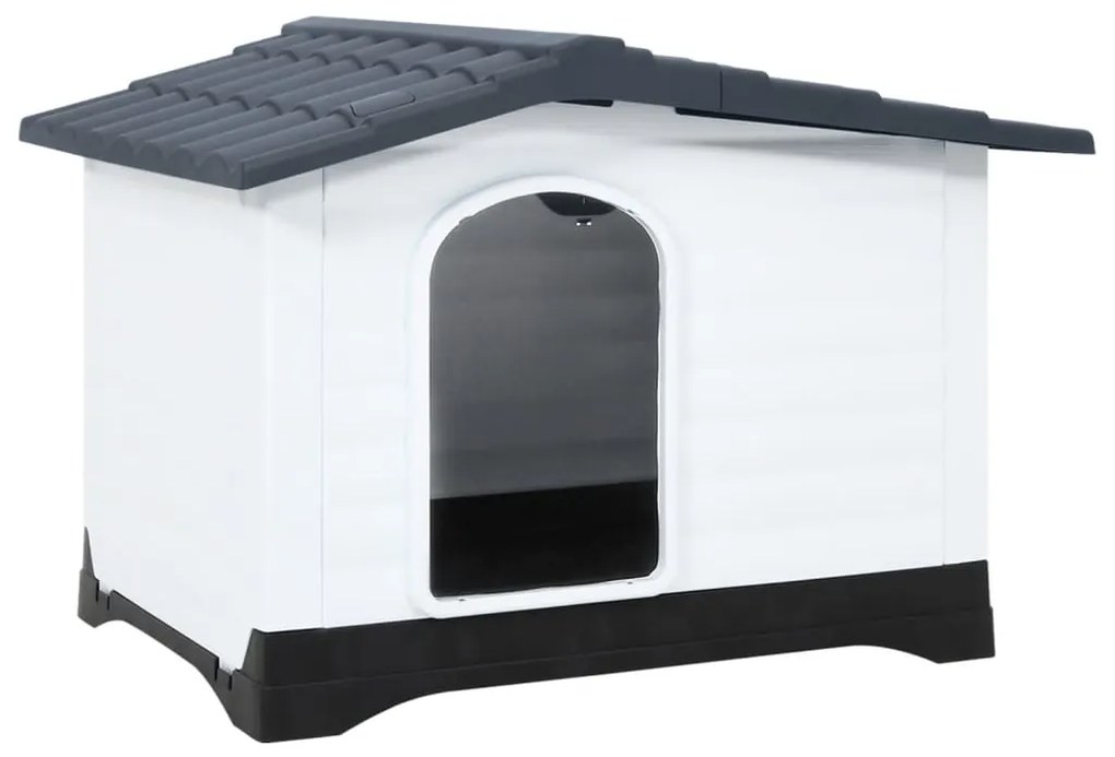 152230 vidaXL Casota para cães 90,5x68x66 cm polipropileno cinzento