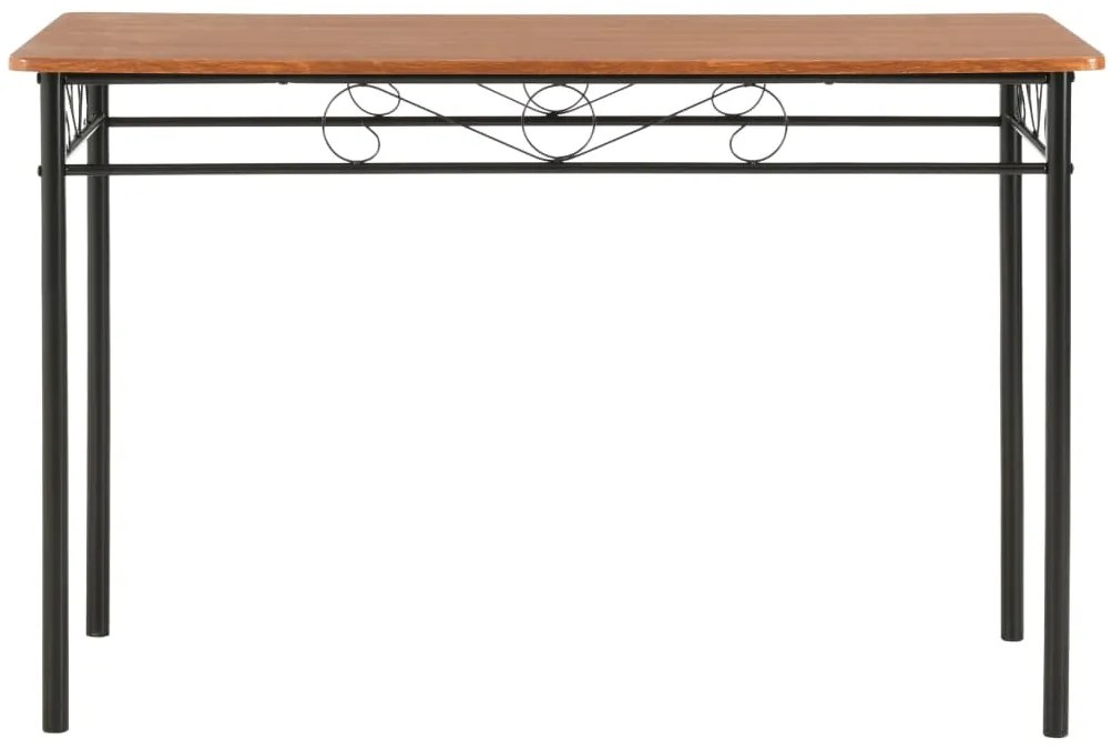 5 pcs conjunto de jantar em MDF e aço castanho