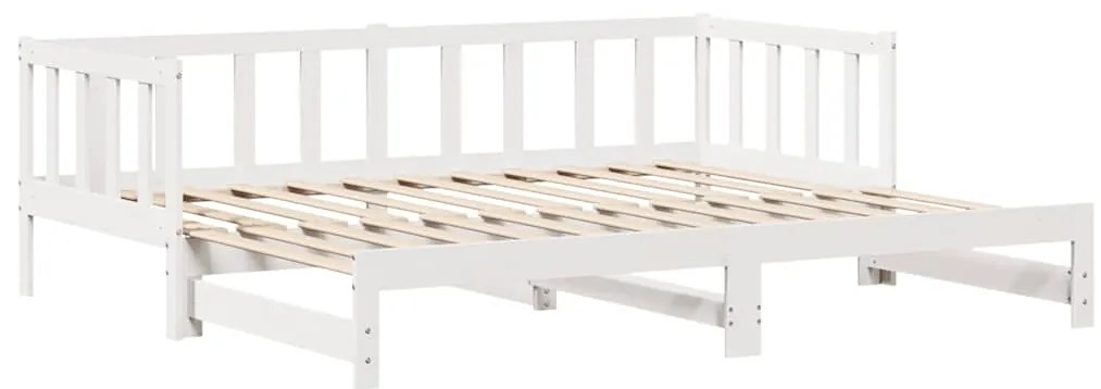 Sofá-cama com gavetão e gavetas sem colchão 90x190 cm branco