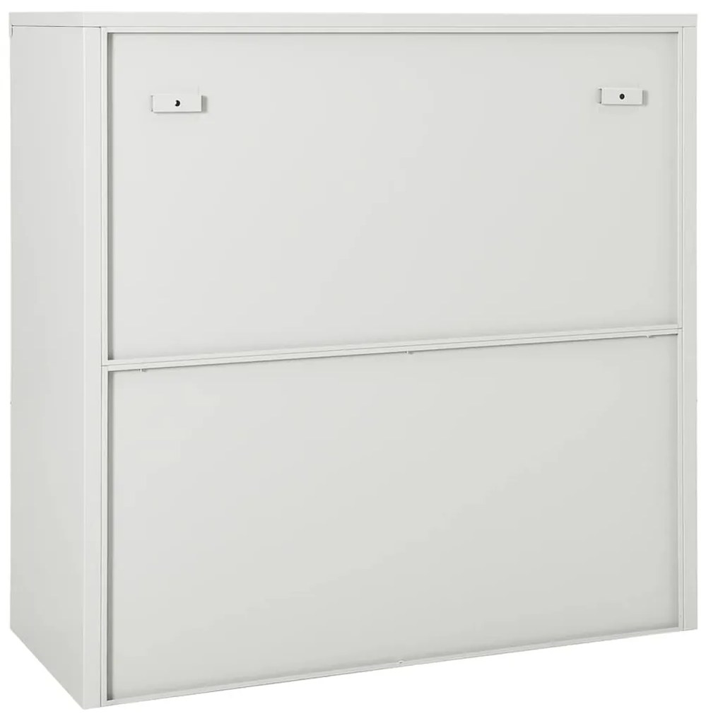 Armário com porta deslizante aço 90x40x90 cm cinzento-claro