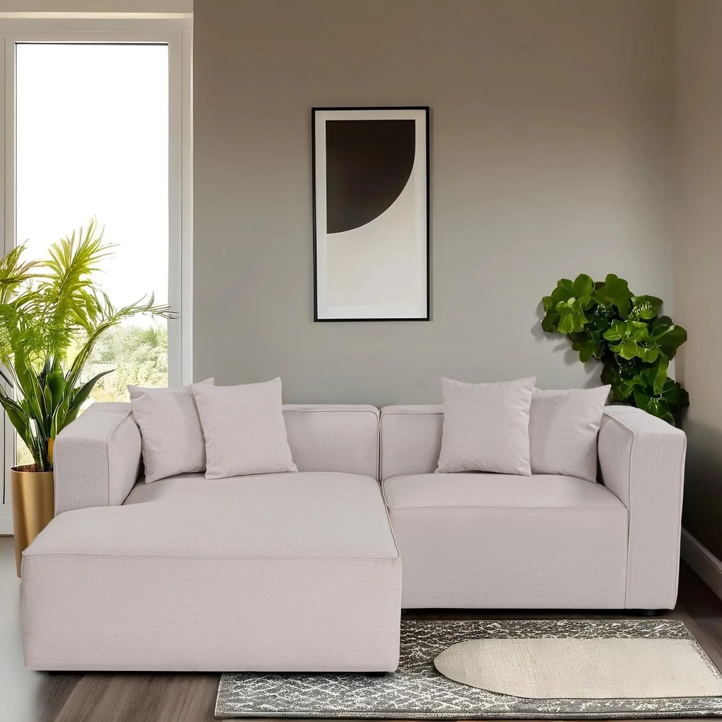 Sofá de Canto Mora – Ecru – 230x69x180 cm
