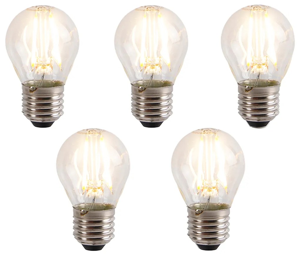 Conjunto de 5 lâmpadas LED reguláveis E27 P45 4W 330lm 2100K