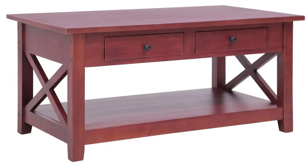 Mesa de centro 100x55x46 cm madeira de mogno maciça castanho