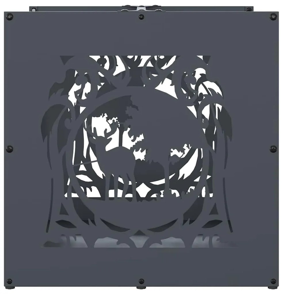 Suporte para lenha 40x40x40 cm aço laminado a frio antracite