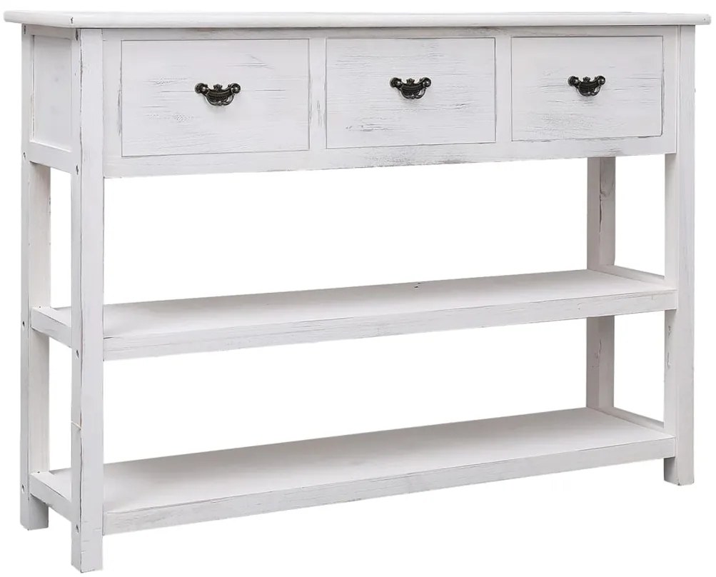 Aparador 108x30x76 cm madeira paulownia maciça branco