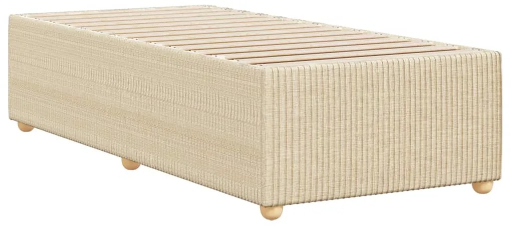 Estrutura de cama sem colchão 90x190 cm tecido creme