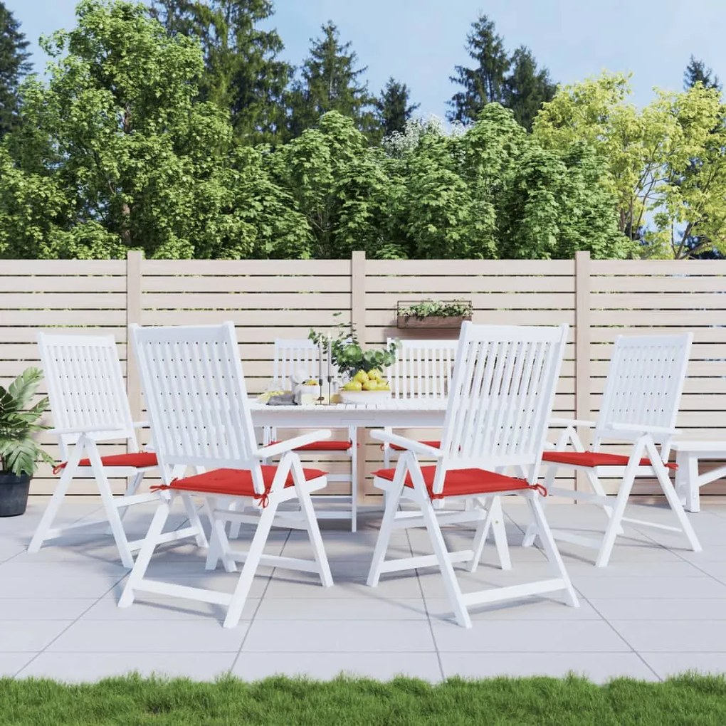 vidaXL Almofadões p/ cadeiras jardim 6pcs 40x40x4 cm oxford vermelho