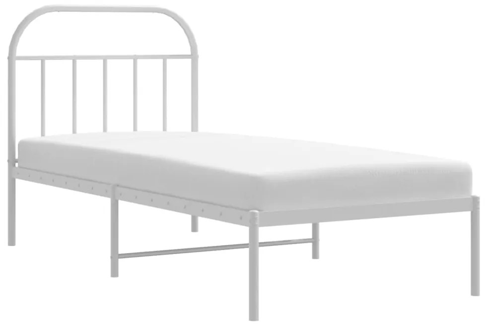 Estrutura de cama com cabeceira 90x200 cm metal branco