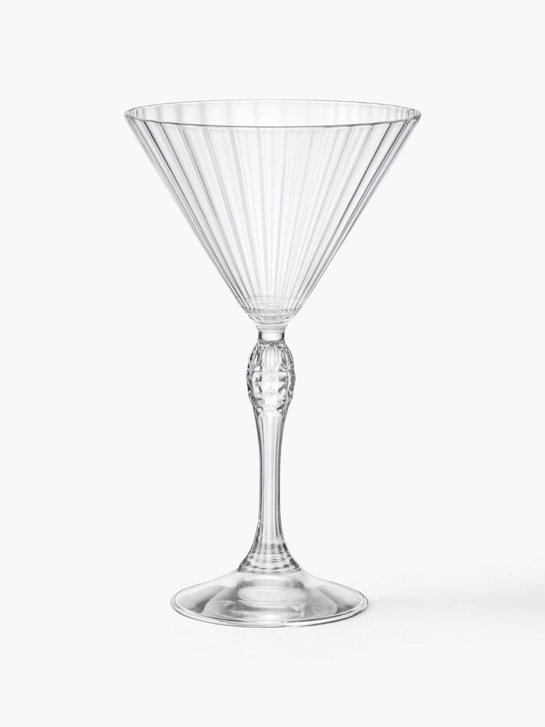 Copos de martini com estrutura canelada America's Cocktail, conjunto de 4