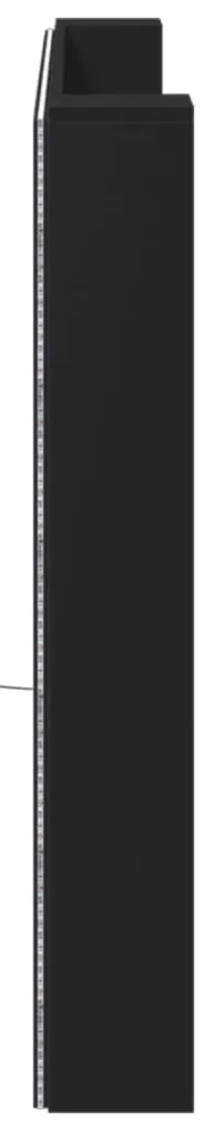 Armário de cabeceira com luzes LED 200x16,5x103,5 cm preto