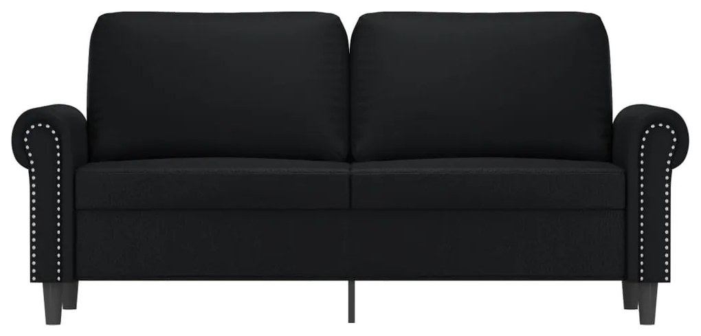 Sofá de 2 lugares 140 cm couro artificial preto