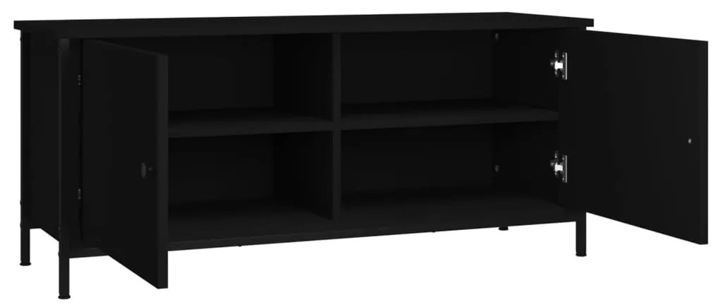 Móvel de TV Iris com 2 Portas de 102 cm - Preto - Design Moderno