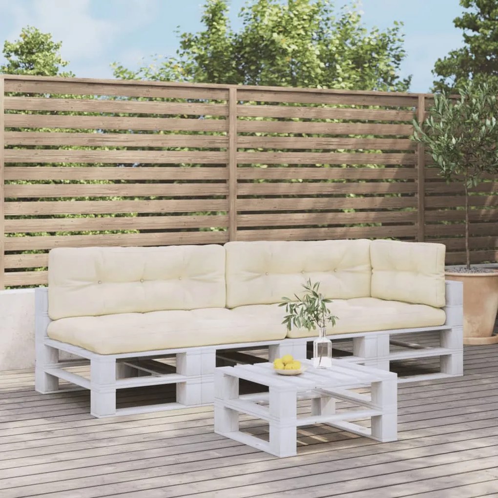 vidaXL Almofadões para móveis de paletes 5 pcs tecido creme