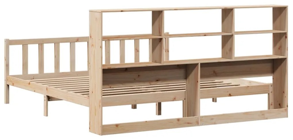 Cama com estante sem colchão 200x200 cm pinho maciço