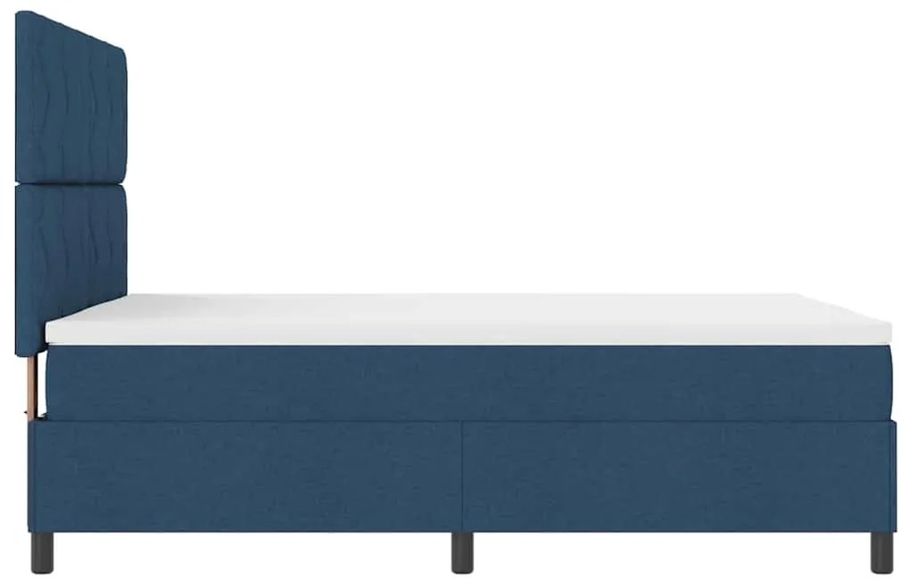 Cama Box com Colchão e LED Azul 140x200 cm Tecido