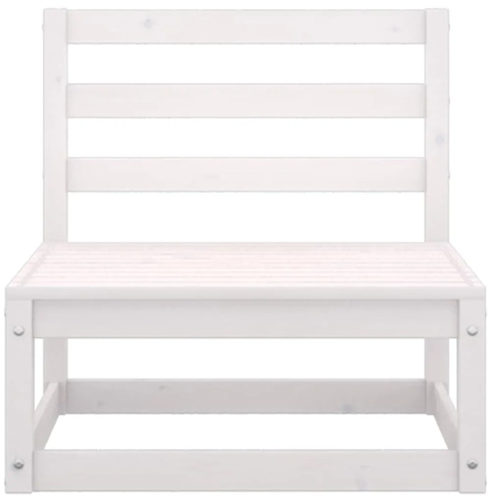 4 pcs conjunto lounge de jardim pinho maciço branco