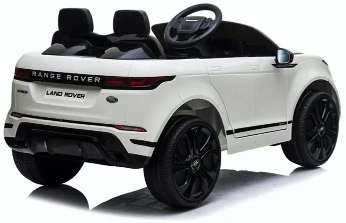 Carro elétrico para crianças 12V Range Rover Evoque pneus borracha e assento pele sintetica Branco