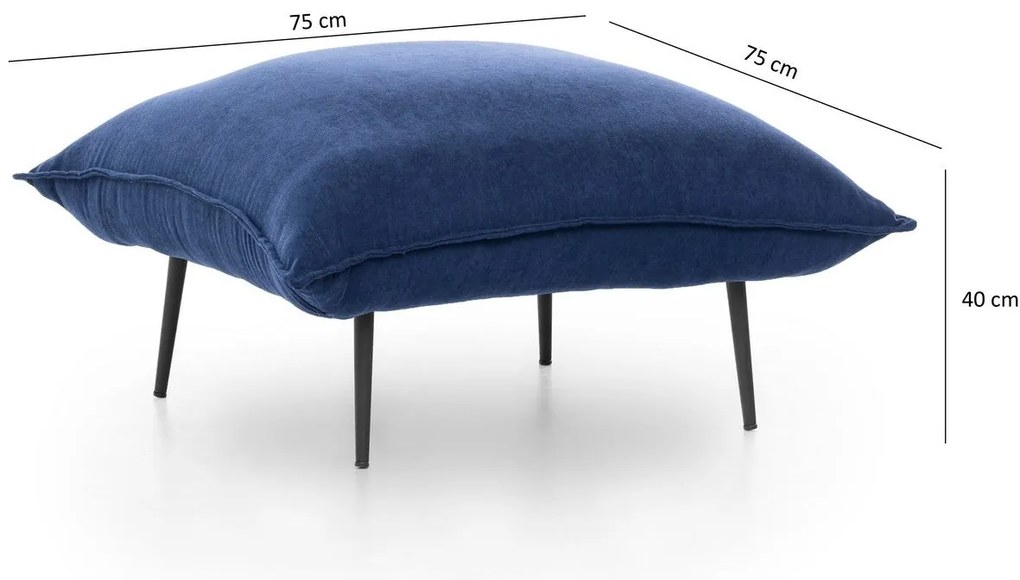 Tuffet Aspen – Navy Blue – 75x75x40 cm