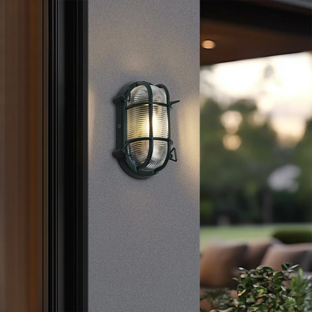 Candeeiro de Parede e Teto Exterior Verde Escuro Oval IP44 - Noutica