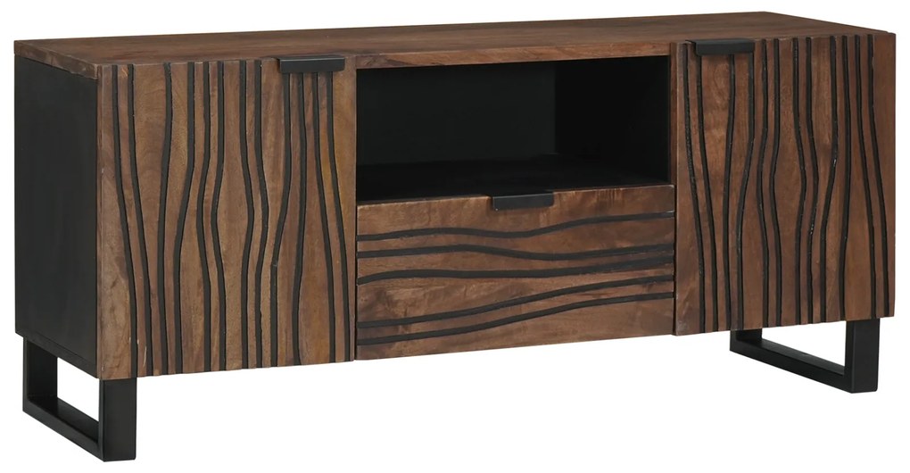 vidaXL Armário de TV - 105 x 33,5 x 46 cm, Feito de Madeira Maciça de Manga.