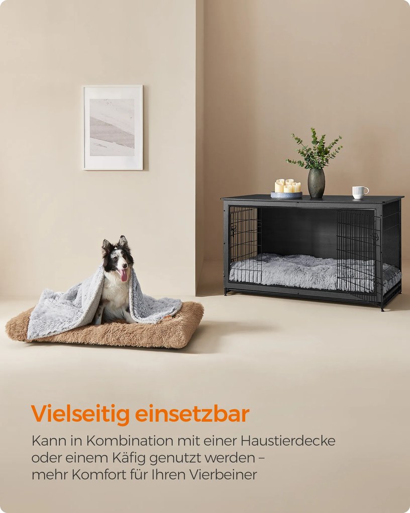 Cama para cães com enchimento macio 122 x 74 cm Castanho