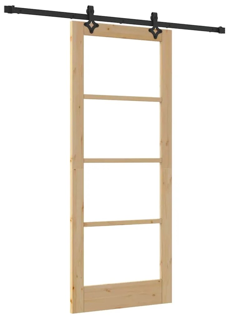 Porta Deslizante vidaXL com Kit de Hardware "ORKDAL" Madeira Sólida &amp;