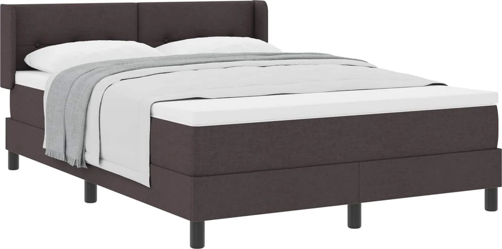vidaXL Cama Box com colchão Marrom Escuro 200 x 160 cm Poliéster