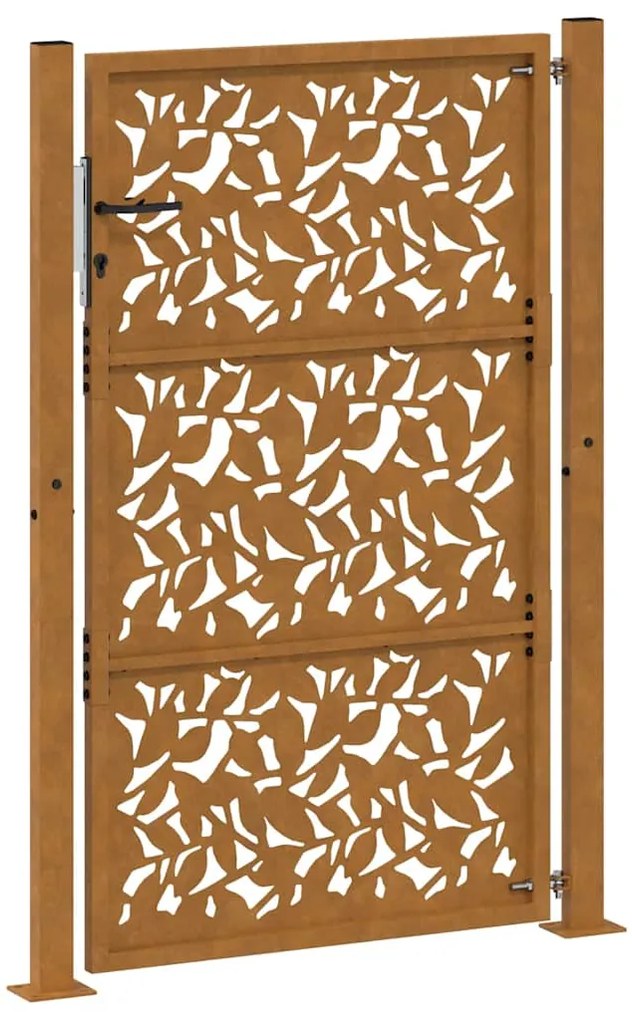 Portão de jardim 105x155 cm design de folha de aço resistente
