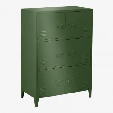 Cajonete Armário De 6 Portas Em Aço Pohpli Verde Pesto - Sklum