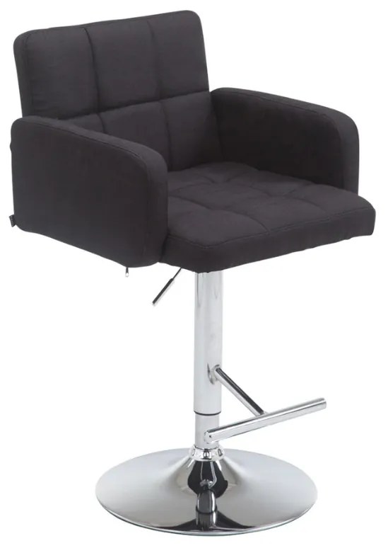 Banco de bar Los Angeles em tecido 60 x 93-113 x 56 cm Preto