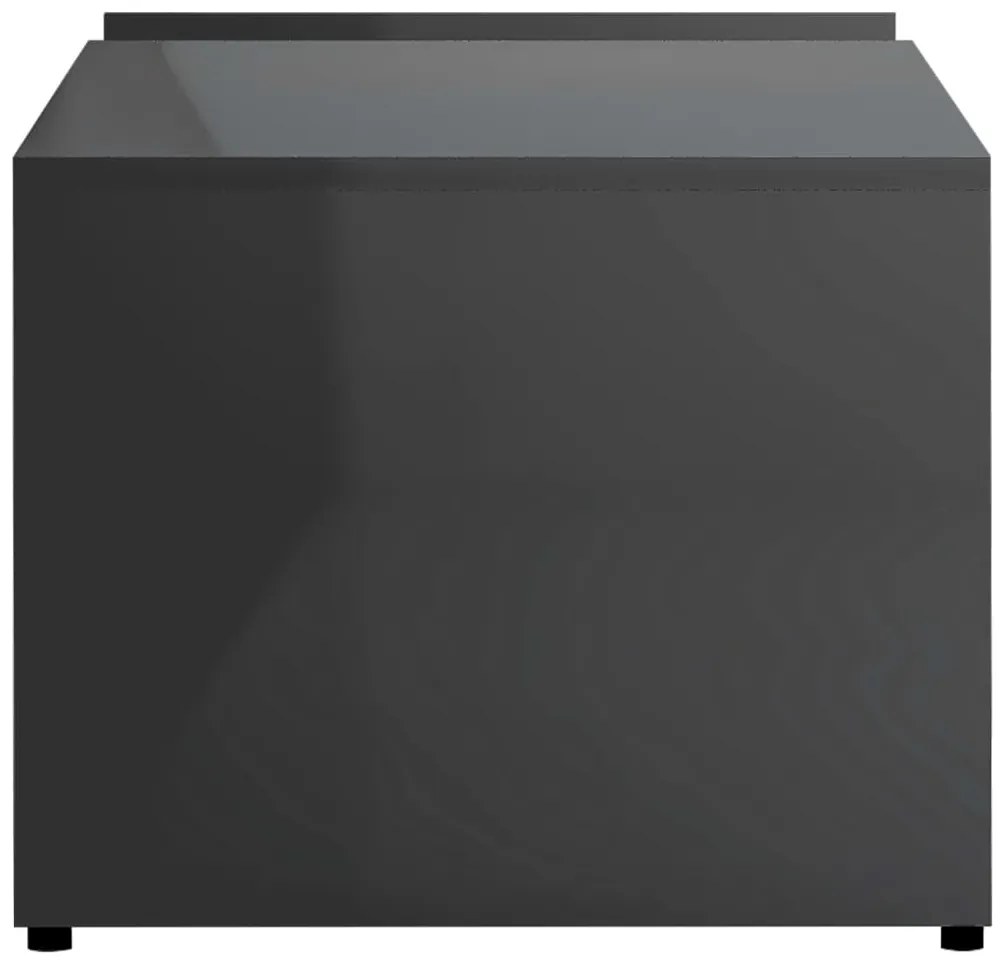 Mesa de centro 90x45x35 cm contraplacado cinzento brilhante