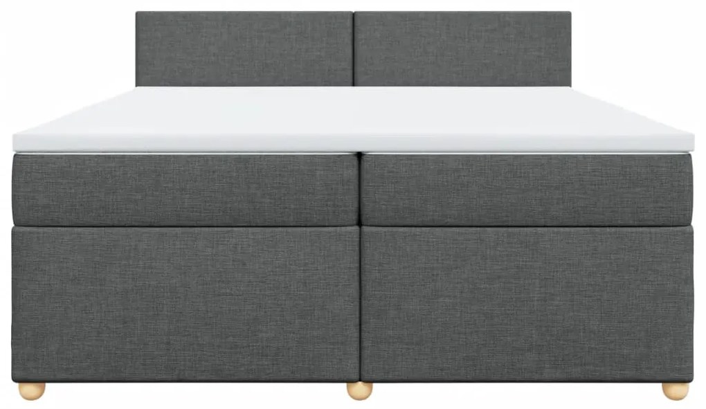 Cama com molas/colchão 200x200 cm tecido cinzento-escuro