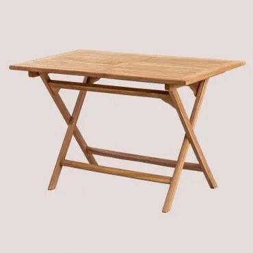 Mesa de jantar retangular dobrável em madeira de teca (120x70 - Sklum
