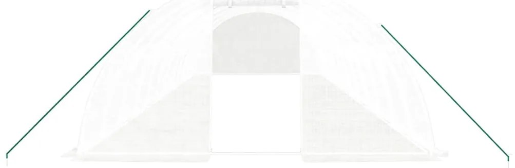 Estufa com estrutura de aço 48 m² 12x4x2 m branco