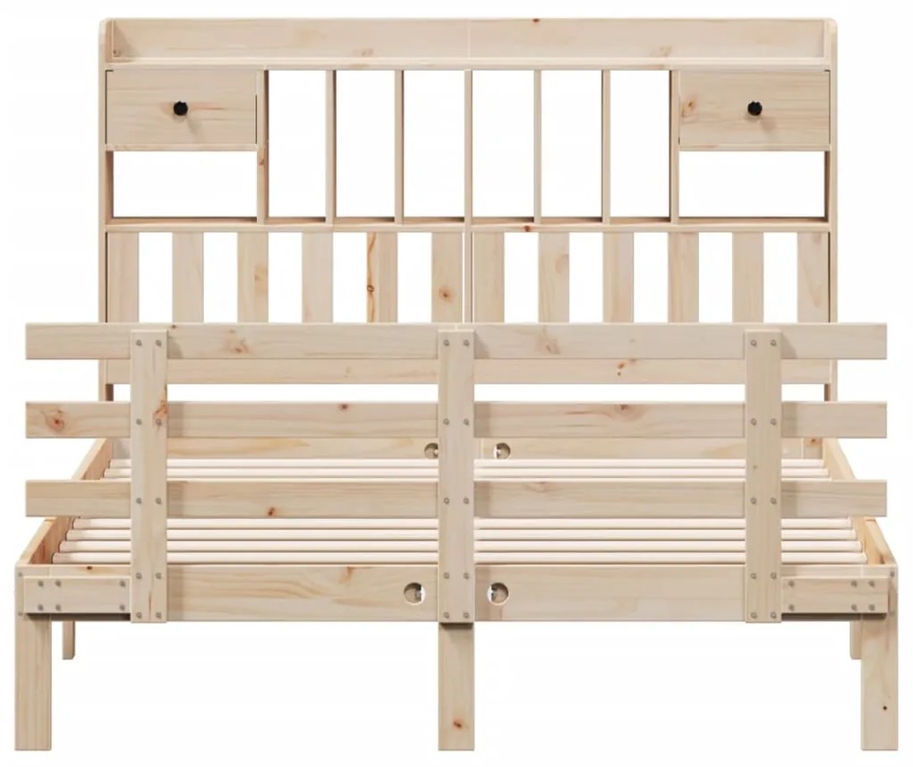 Cama com estante sem colchão 140x190 cm pinho maciço