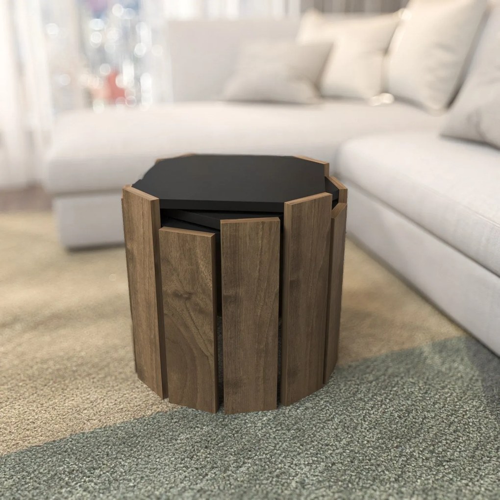 Mesa de Centro Lori – Antracite Nogueira – 44,5 x 41 x 44,5 cm