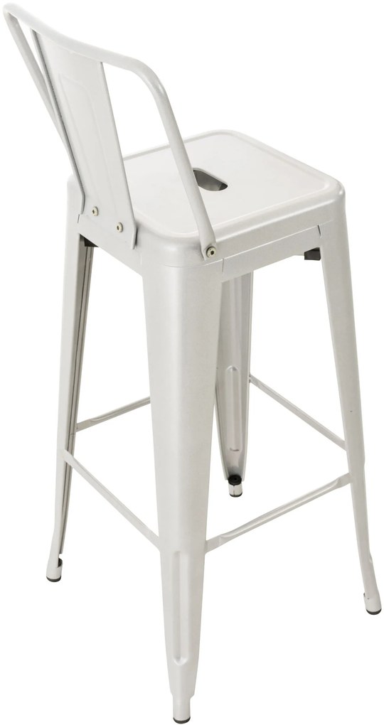 Banco de bar Mason em metal 44 x 96 x 43 cm Prateado