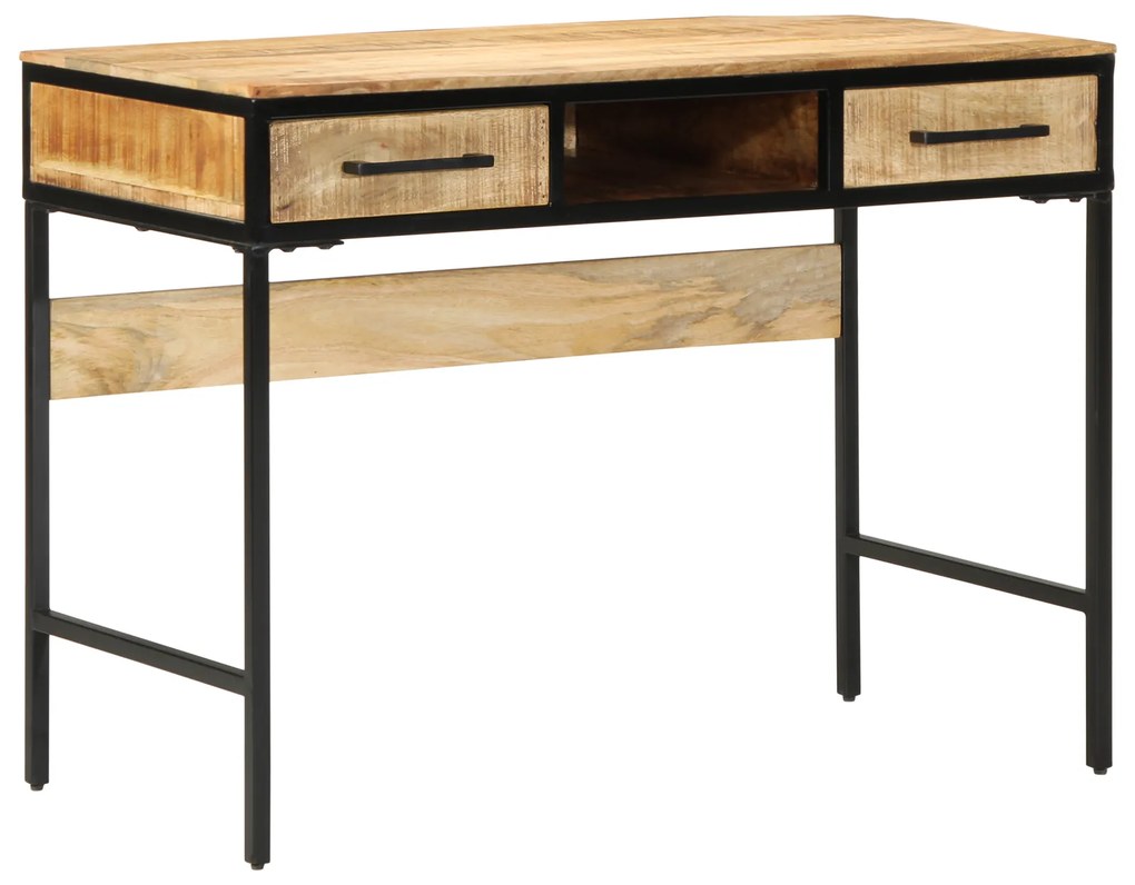 vidaXL Mesa 100x50x75 cm Madeira Maciça Rough Mango