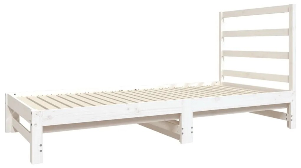 Estrutura sofá-cama de puxar 2x(90x190) cm pinho maciço branco