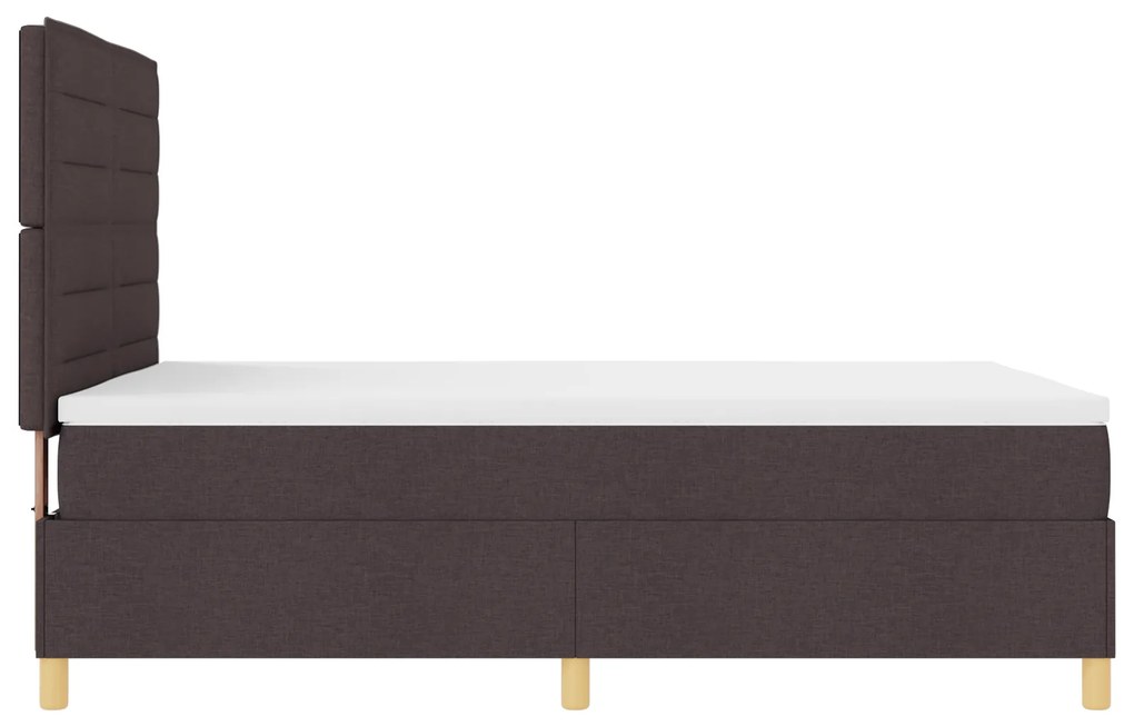 Cama Box Spring com Colchão Marrom Escuro 160x200 cm Tecido