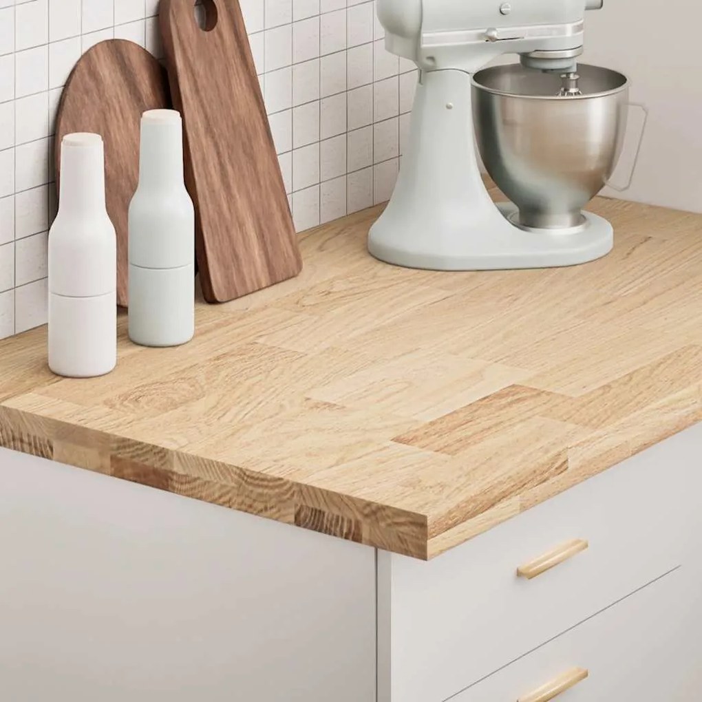 VidaXL Bancada de cozinha retangular 100x63,5x4 cm carvalho maciça