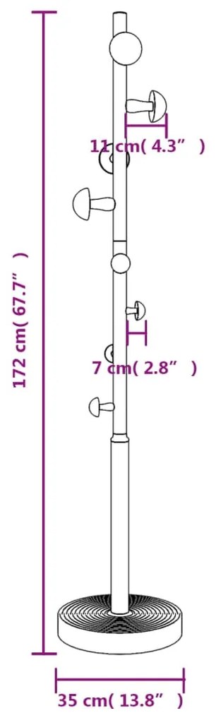 Bengaleiro 172 cm ferro revestido a pó rosa