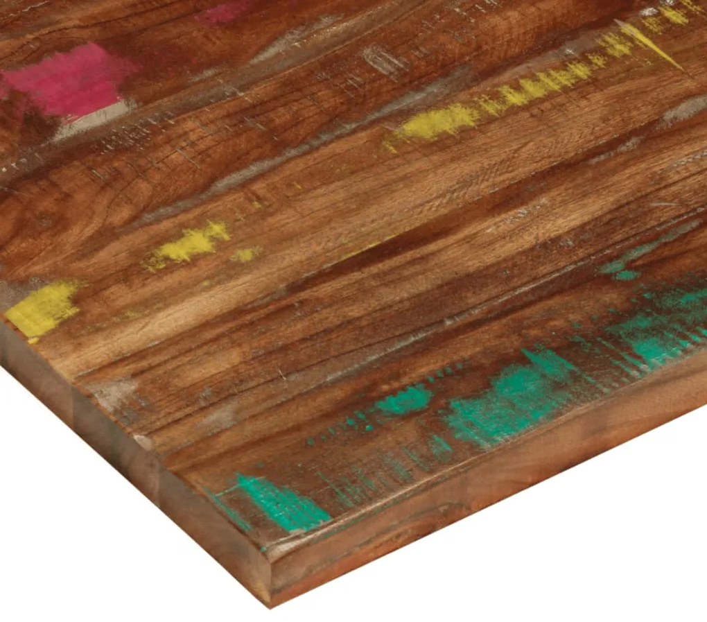 Tampo de mesa retangular 70x50x3,8 cm madeira recuperada maciça