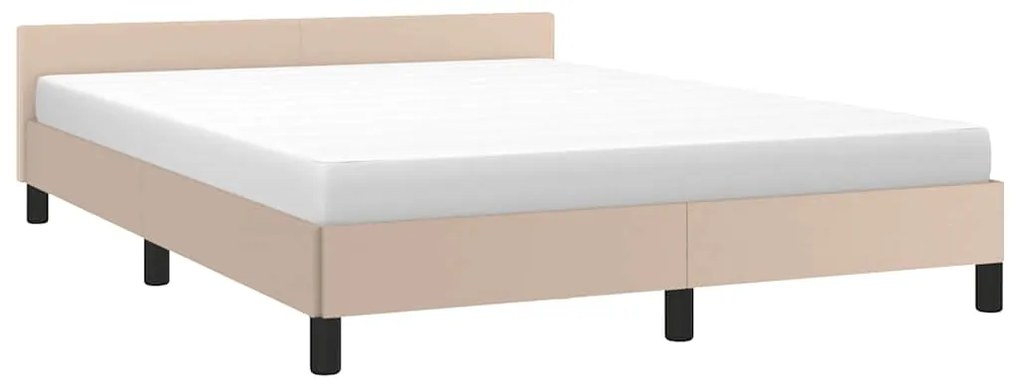 Estrutura cama c/ cabeceira sem colchão 140x190 cm cappuccino