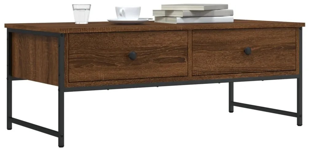 vidaXL Mesa centro 101x49x39,5 cm derivados madeira carvalho castanho