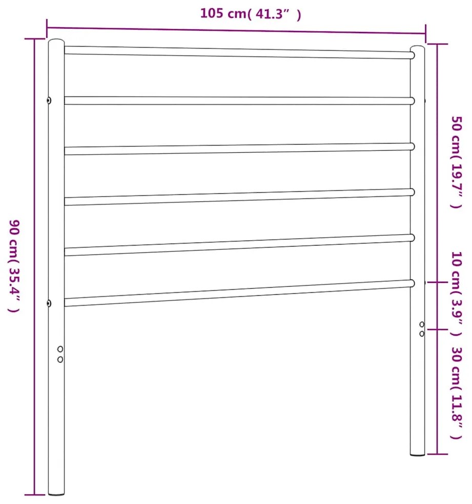 Cabeceira de cama 100 cm metal preto